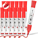 AFMAT 12-Count Black Whiteboard Dry Erase Markers Chisel Tip, High-Capacity Liquid Ink for 1,100 Meters Writing Length, w/Visible Ink Level, Low Odor Erasable for Teacher Office Classroom,DB10X4