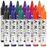 AFMAT Dry Erase Markers, 12-Count Whiteboard Markers, 1,100 Meters Writing Distance, Low Odor White Board Markers for Teacher Office Classroom (6 Bullet Tip + 6 Chisel Tip),DB103