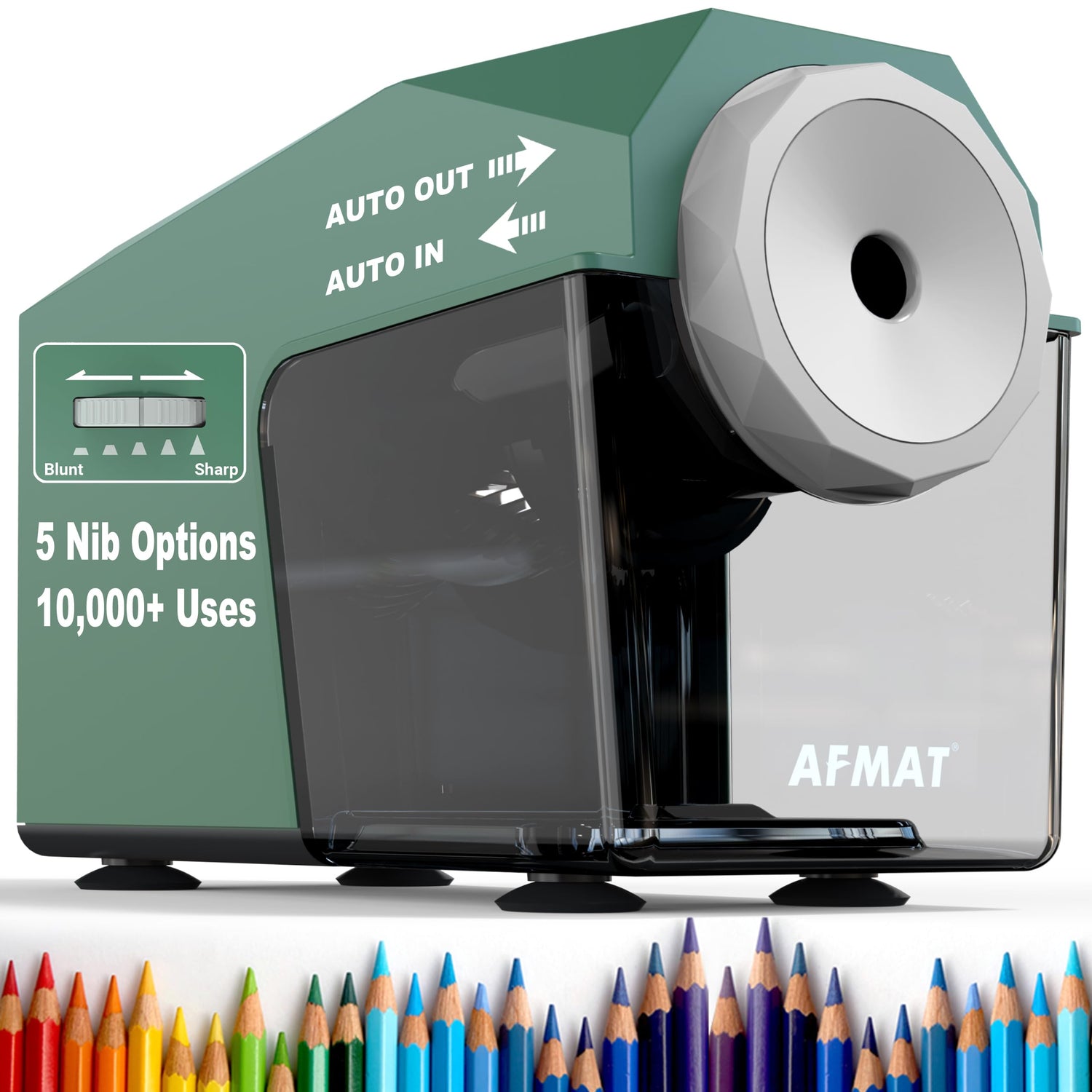 ✅Newest Model With Best Features✅Newly Upgraded Fully Automatic Electric Pencil Sharpener for 6.5-10.5mm No.2/Jumbo/Colored Pencils,3X Longer Cutter Life,PSC4GN