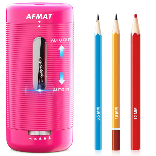 Newly Upgraded Fully Automatic Rechargeable Electric Pencil Sharpener for 6-12mm No.2/Jumbo Pencils, 3X Longer Cutter Life, PSC2RR