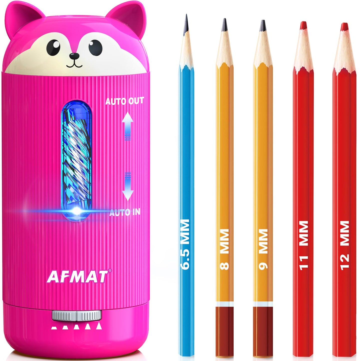 💥Limited Edition!🦊Cutest Animal Collection Is Here🦊✅Newest Model With Best Features✅AFMAT Electric Pencil Sharpener, Fully Automatic, for 6.5-12mm Pencils Rechargeable & Cordless,PSJ4RR