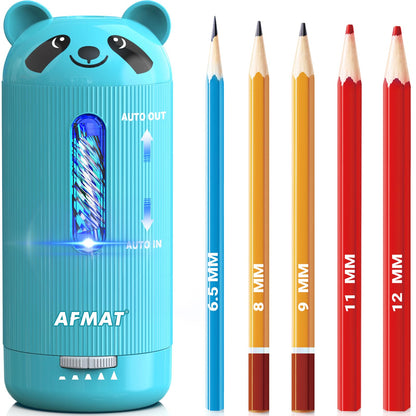 💥Limited Edition!🐼Cutest Animal Collection Is Here🐼✅Newest Model With Best Features✅AFMAT Electric Pencil Sharpener, Fully Automatic, for 6.5-12mm Pencils Rechargeable & Cordless,PSY3CY