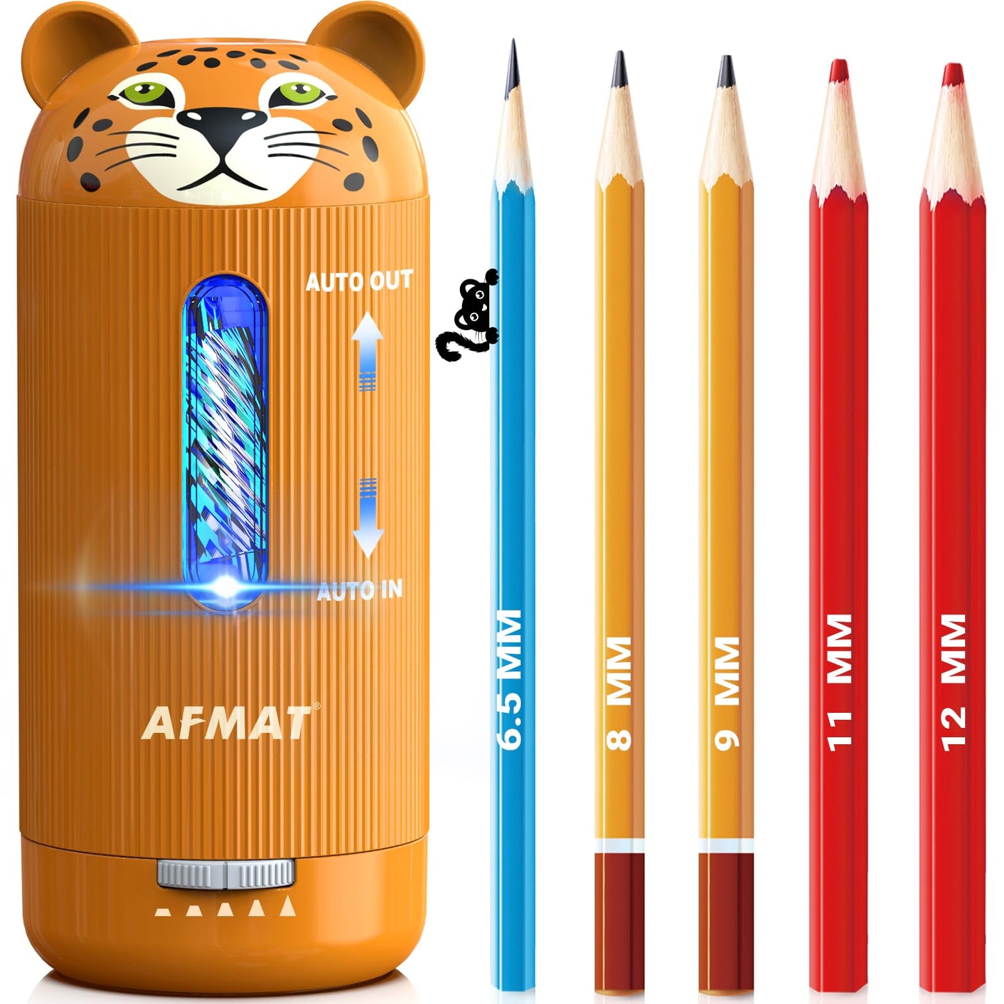 💥Limited Edition!🦁Cutest Animal Collection Is Here🦁✅Newest Model With Best Features✅AFMAT Electric Pencil Sharpener, Fully Automatic, for 6.5-12mm Pencils Rechargeable & Cordless,PSY1BN