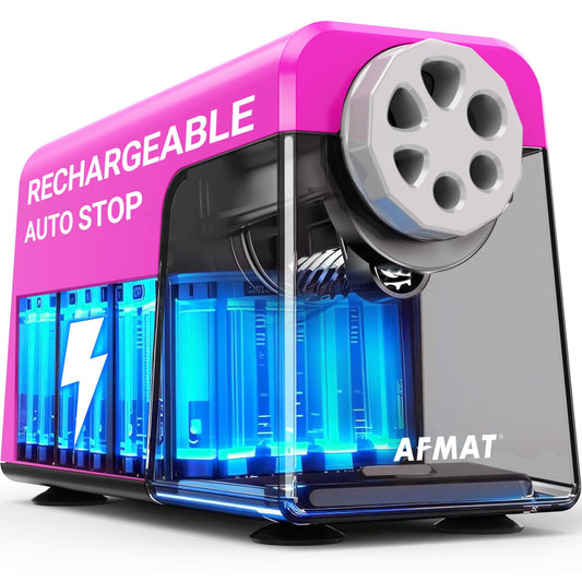 Disponibile in Italia:AFMAT PSD1 Temperamatite elettrico a 6 fori con contenitore, autostop & matite, ricaricabile, temperamatite elettrico per 6 – 11 mm n. 2/grandi/pastelli, 10.000 punte