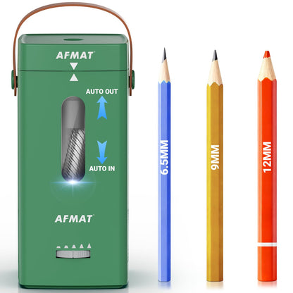 Newly Upgraded Fully Automatic Rechargeable Electric Pencil Sharpener for 6-12mm No.2/Jumbo Pencils, 3X Longer Cutter Life,PSC6GN