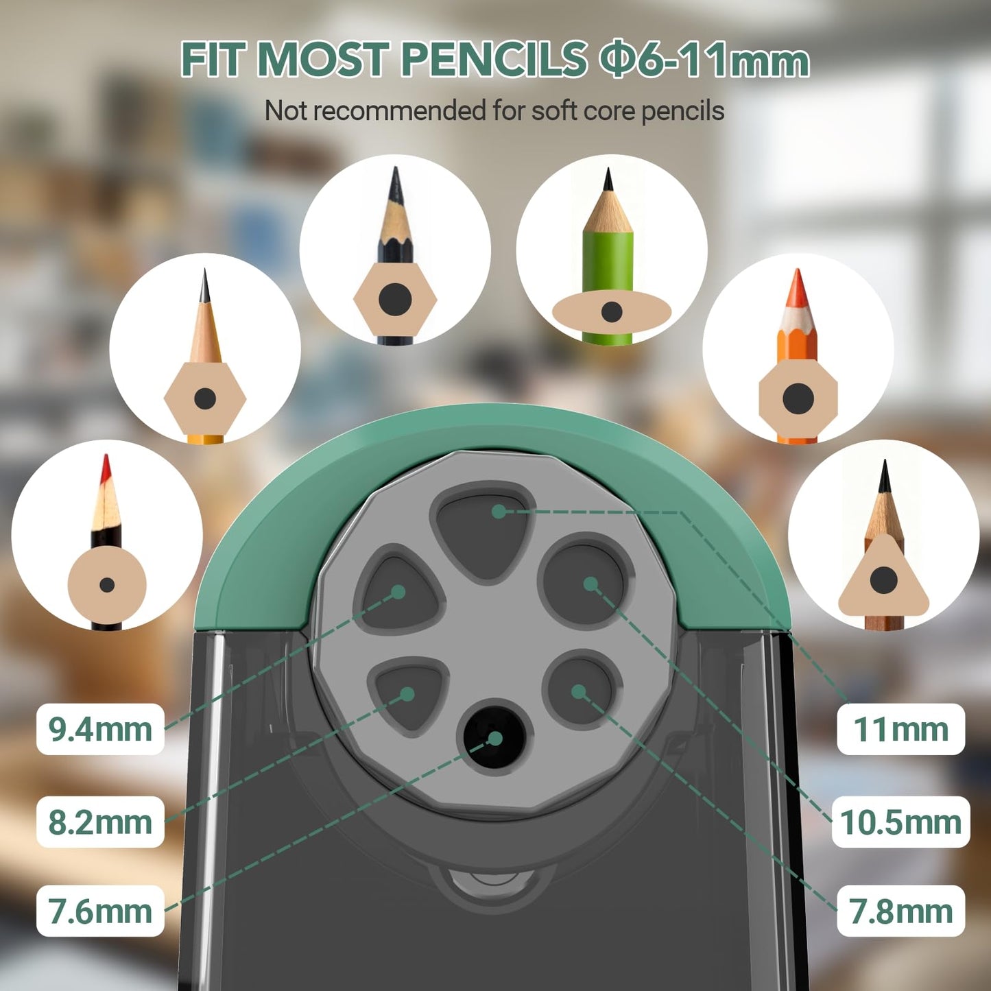 Rechargeable Classroom Electric Pencil Sharpener,PSD2GN