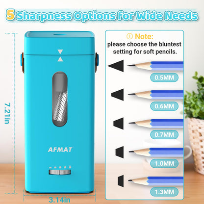 ✅Newest Model With Best Features✅Newly Upgraded Fully Automatic Rechargeable Electric Pencil Sharpener for 6-12mm No.2/Jumbo Pencils, 3X Longer Cutter Life,PSC6CY