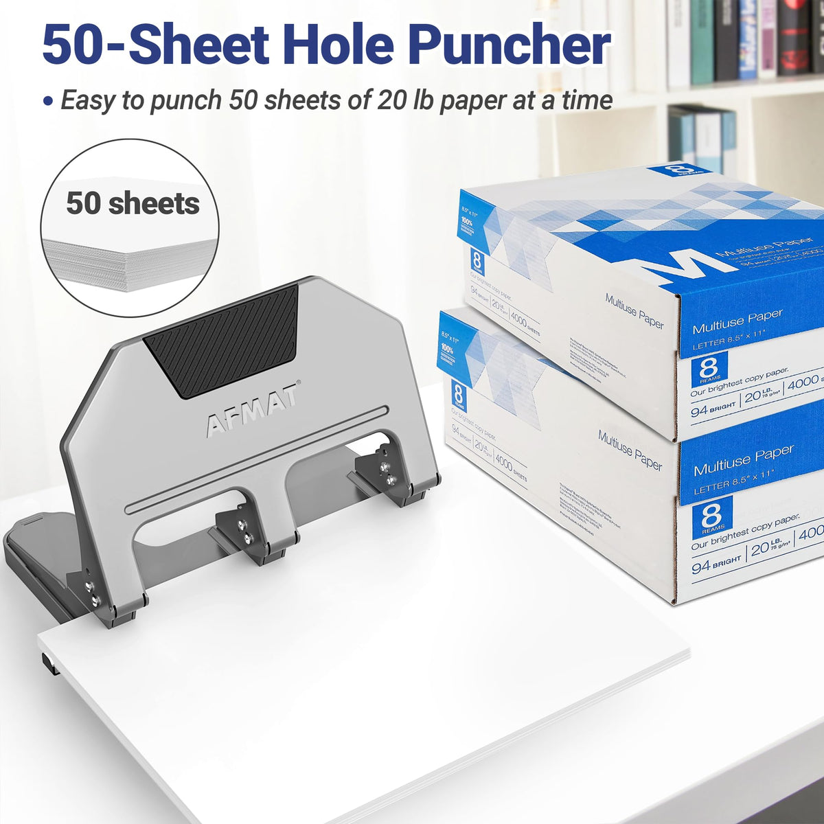 AFMAT 3 Hole Punch Heavy Duty, 9/32