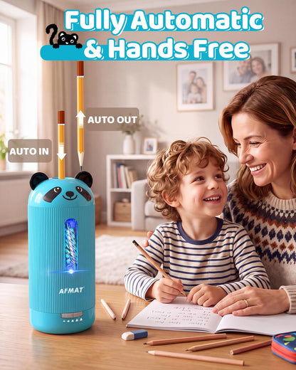 💥Limited Edition!🐼Cutest Animal Collection Is Here🐼✅Newest Model With Best Features✅AFMAT Electric Pencil Sharpener, Fully Automatic, for 6.5-12mm Pencils Rechargeable & Cordless,PSY3CY