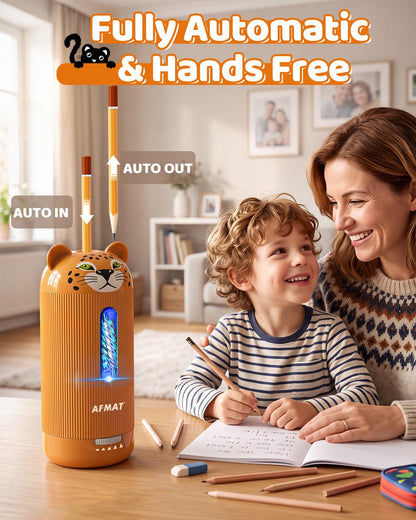 💥Limited Edition!🦁Cutest Animal Collection Is Here🦁✅Newest Model With Best Features✅AFMAT Electric Pencil Sharpener, Fully Automatic, for 6.5-12mm Pencils Rechargeable & Cordless,PSY1BN