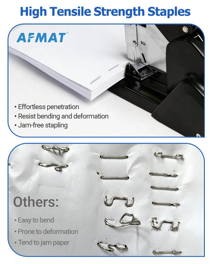 AFMAT Heavy Duty Staples 23/8-23/23, 7000 Pcs, High Carbon Steel Staple for Stapling Up to 220 Sheets(70gsm), Anti-Rust, Jam-Free, Staple Refills for Heavy Duty Stapler, Each Size 1000 Pcs (1 Box)