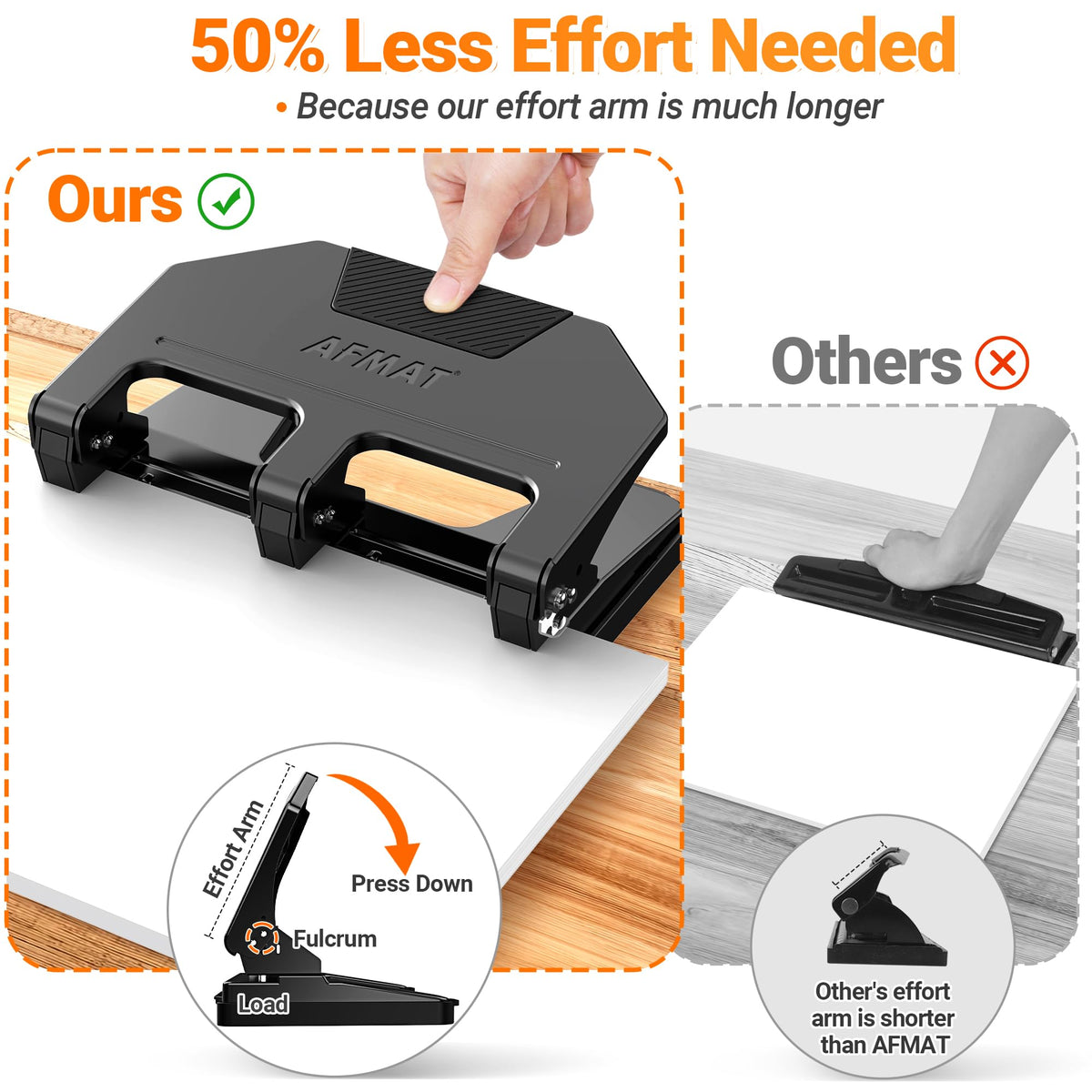 AFMAT 3 Hole Punch Heavy Duty, 9/32