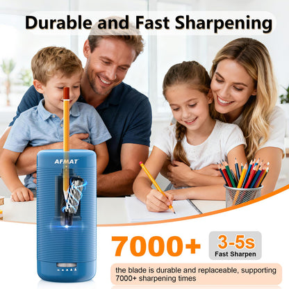 ✅Newest Model With Best Features✅Newly Upgraded Fully Automatic Rechargeable Electric Pencil Sharpener for 6-12mm No.2/Jumbo Pencils, 3X Longer Cutter Life, PSC2BS