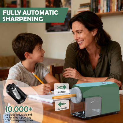 Newly Upgraded Fully Automatic Electric Pencil Sharpener,3X Longer Cutter Life,PSC4GN