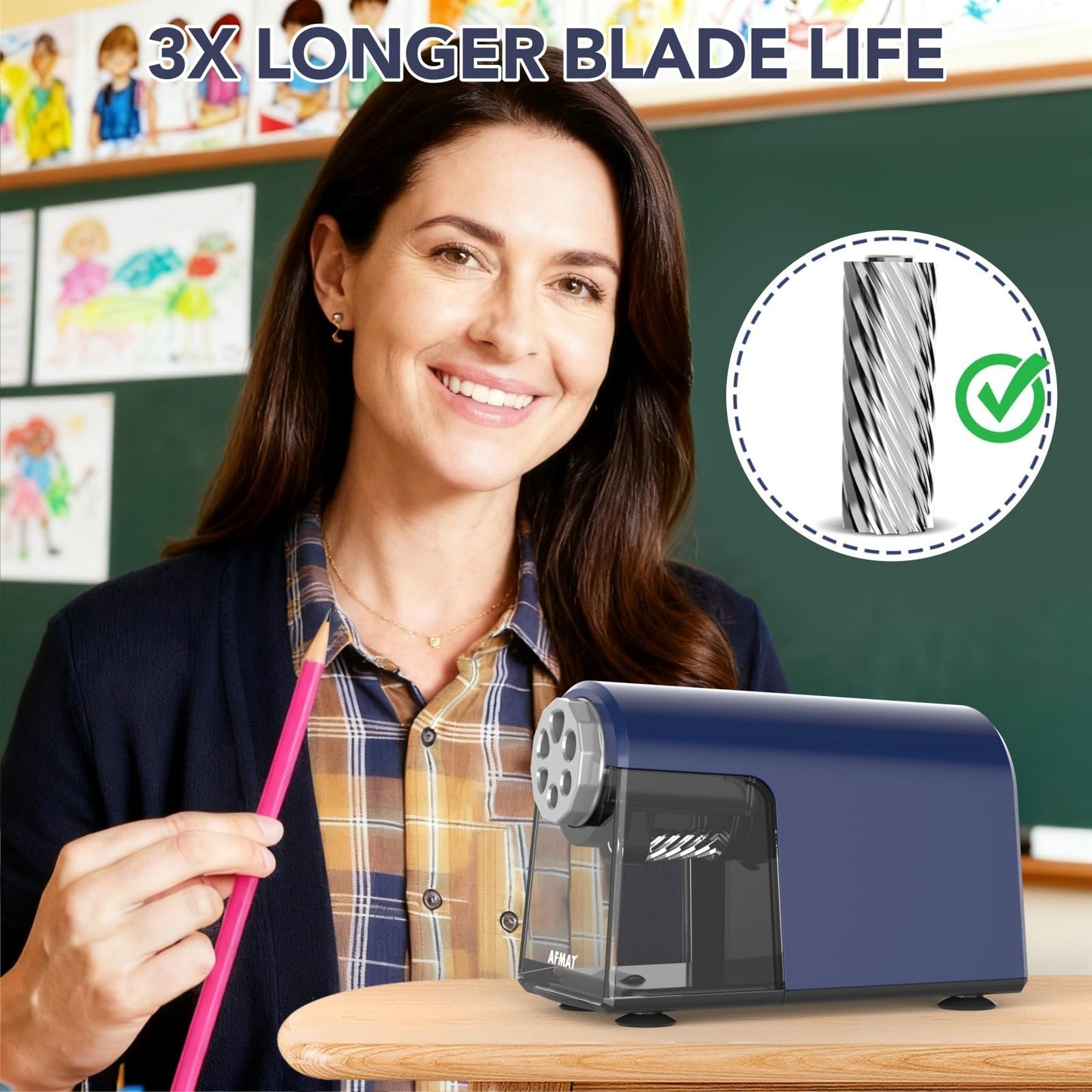 Rechargeable Classroom Electric Pencil Sharpener,PSD2BL