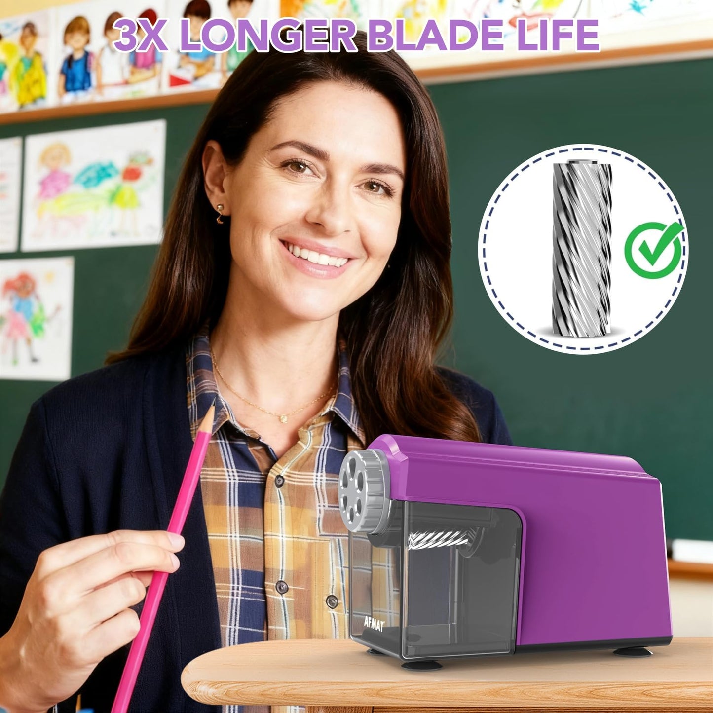Rechargeable Classroom Electric Pencil Sharpener,PSD4RD