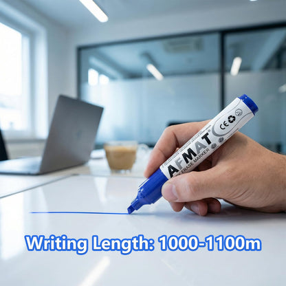 AFMAT Dry Erase Markers, 12-Count Whiteboard Markers, 1,100 Meters Writing Distance, Low Odor White Board Markers for Teacher Office Classroom (6 Bullet Tip + 6 Chisel Tip),DB101