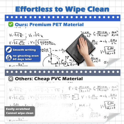 AFMAT Dry Erase Board Sticker, 48 x 36 inches White Board Wallpaper, Dry Erase Sticker for Wall, 4' x 3' Peel and Stick Whiteboard Contact Paper, Adhesive Whiteboard Roll, No Ghost, 4 Markers WS23D