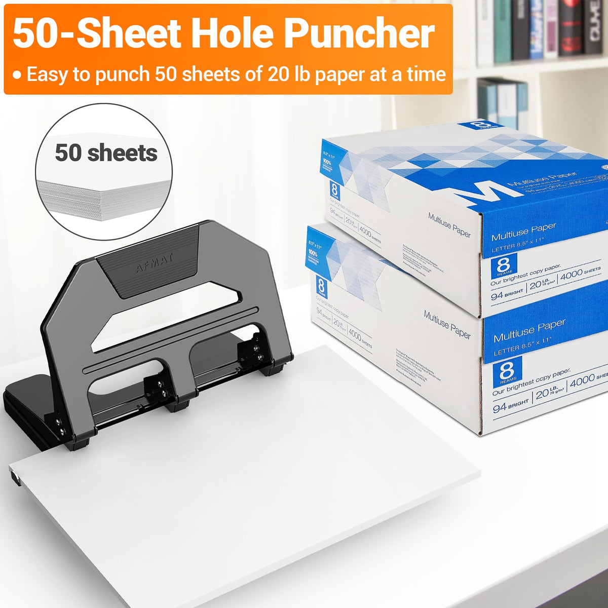 AFMAT 3 Hole Punch Heavy Duty, 9/32