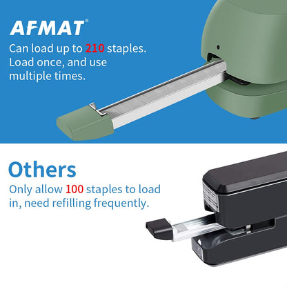 AFMAT ES03 Electric Stapler for Desk, Automatic Stapler Desktop, Office Staplers Electric, with Reload Reminder & Release Button, 25 Sheets Capacit,Black