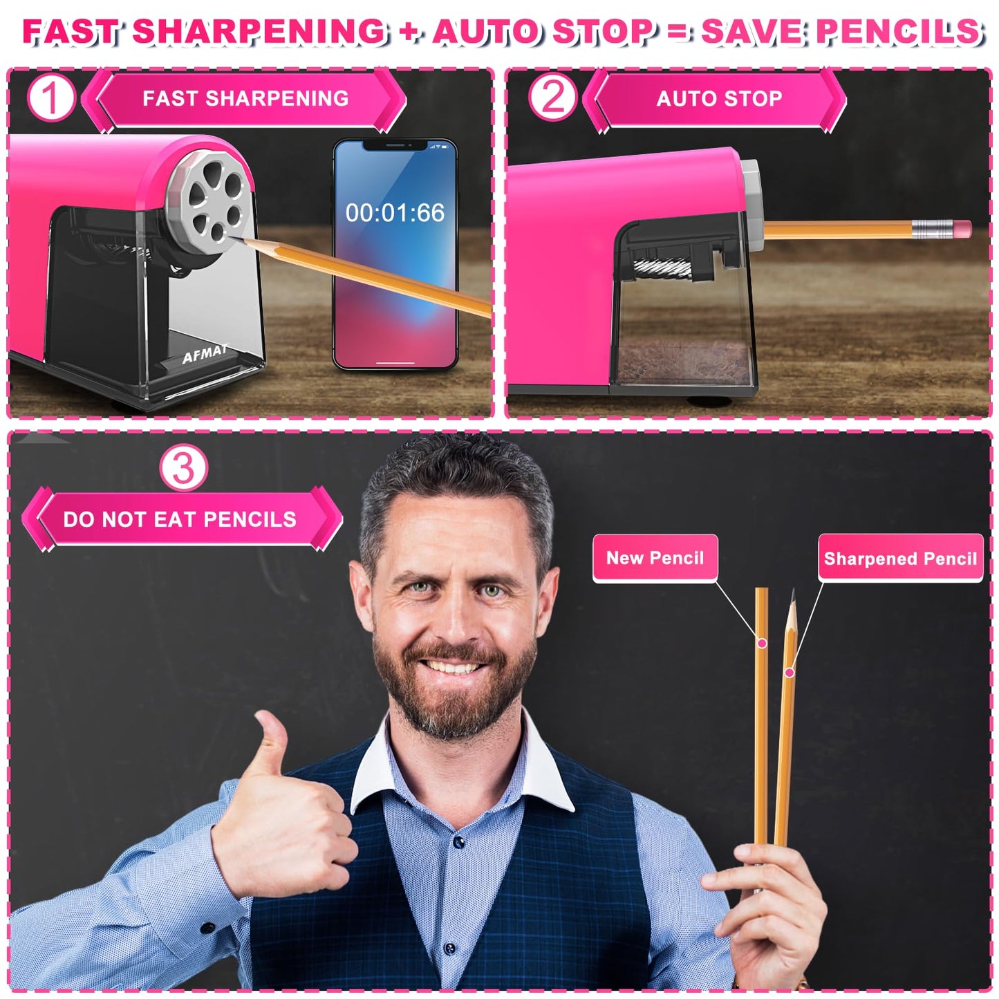 🔵Used-good🔵6 Holes Electric Pencil Sharpener,PSX2PK