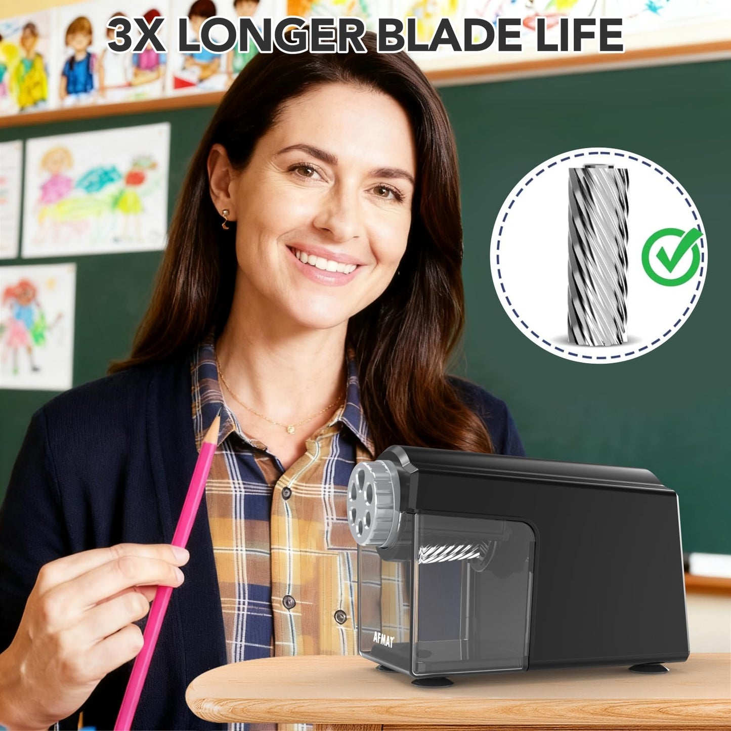 Rechargeable Classroom Electric Pencil Sharpener,PSD4RD