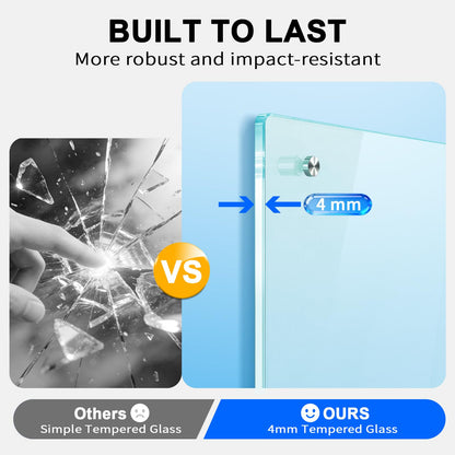 AFMAT Magnetic Glass Whiteboard, 48" x 36" Glass Dry Erase Board, 4mm Tempered Glass w/Strong Magnetic Surface, Large White Board for Wall, Frameless Wall Mounted Black Board for Office Home School,GB04BK1