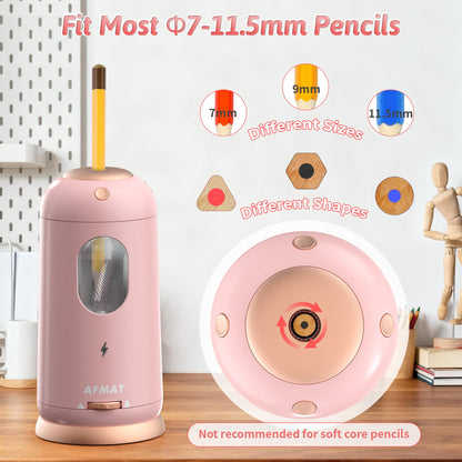 Fully Automatic Rechargeable Electric Pencil Sharpener for 7-11.5mm Colored/Jumbo Pencils,PSC8PK