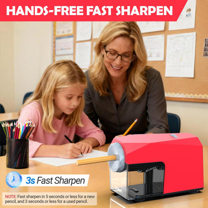 Newly Upgraded Fully Automatic Electric Pencil Sharpener,3X Longer Cutter Life,PSC4GN