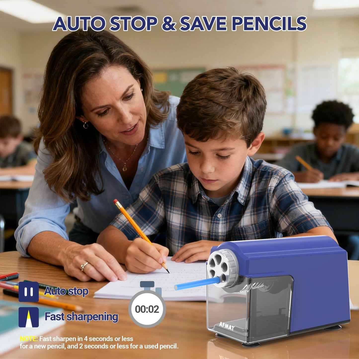Rechargeable Classroom Electric Pencil Sharpener,PSD4RD