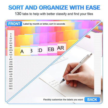 AFMAT Accordian File Organizer, 60 Pockets Expanding File Folder, Portable Letter/A4 Size Expandable File Folder for Receipt/Bill/Tax/Coupon/Document