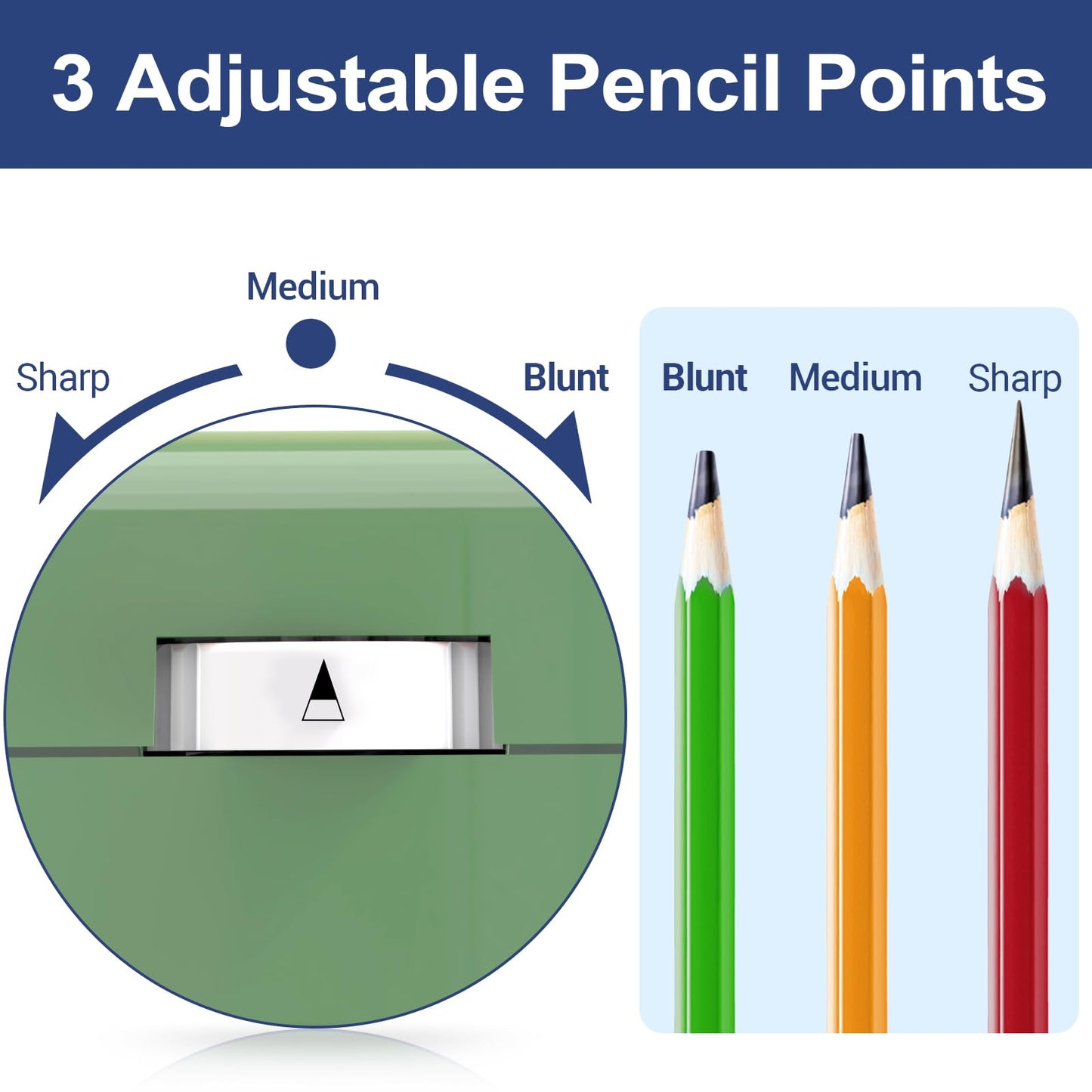 AFMAT PS106 Electric Pencil Sharpener, Heavy Duty Pencil Sharpeners for 6-8mm Colored Pencils, Fast Sharpen, 3 Sharpness Setting, 10,000+ Sharpenings for Classroom/School/Home/Teachers, Black