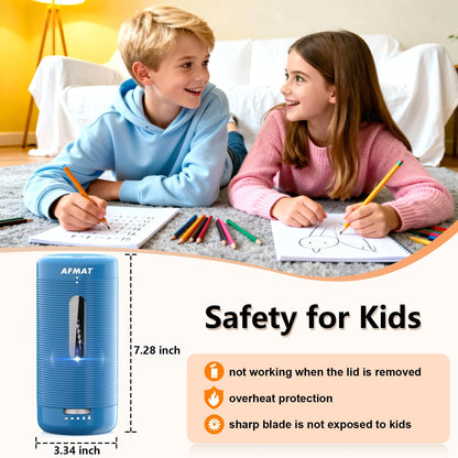 ✅Newest Model With Best Features✅Newly Upgraded Fully Automatic Rechargeable Electric Pencil Sharpener for 6-12mm No.2/Jumbo Pencils, 3X Longer Cutter Life, PSC2BS