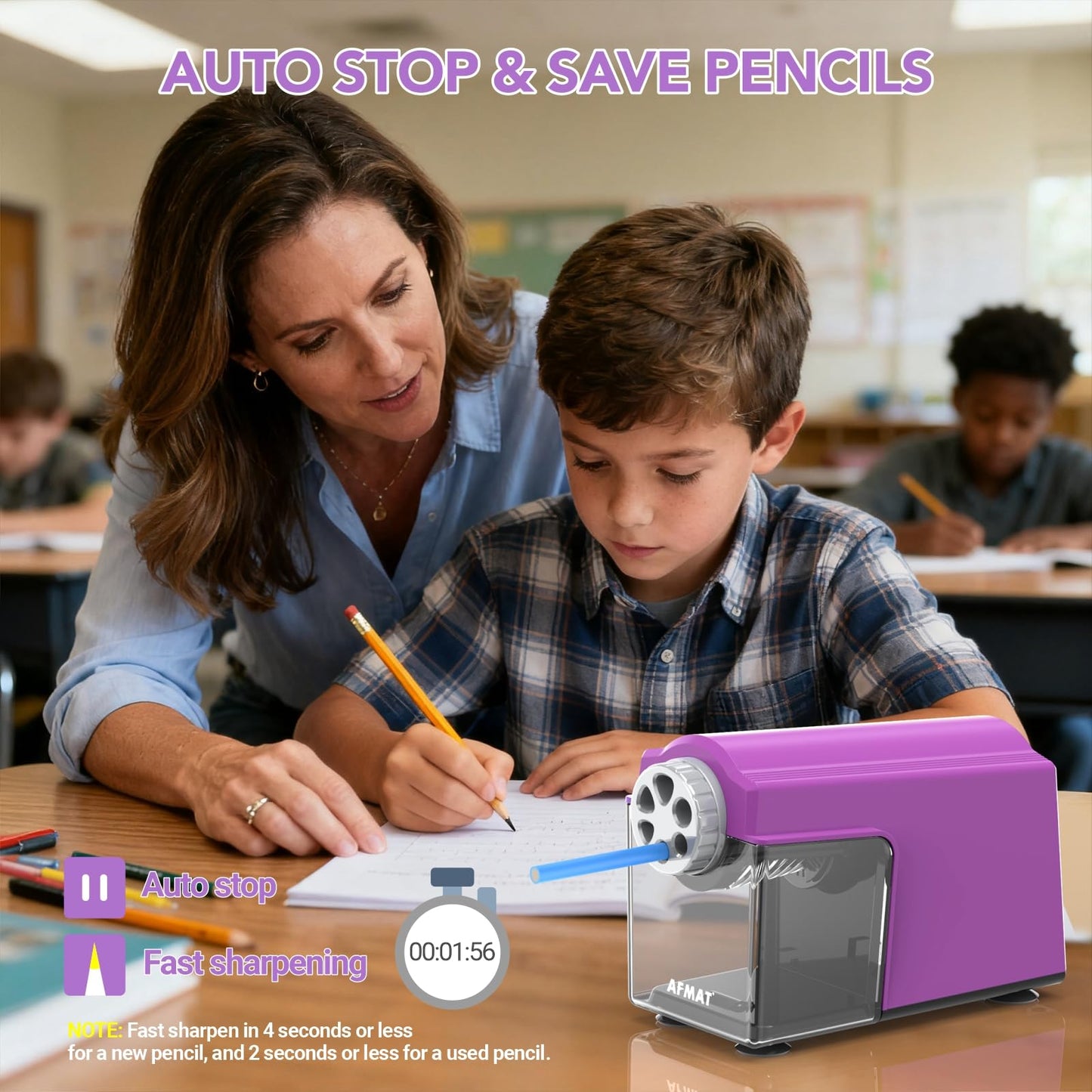 Rechargeable Classroom Electric Pencil Sharpener,PSD4RD