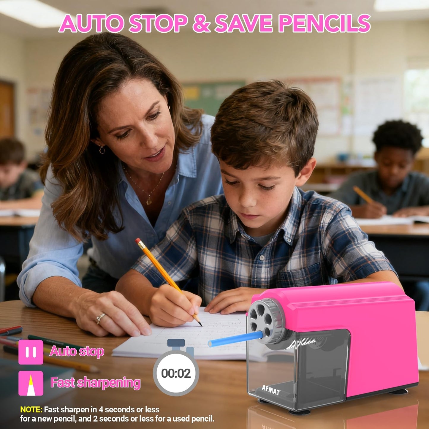Rechargeable Classroom Electric Pencil Sharpener,PSD4RD
