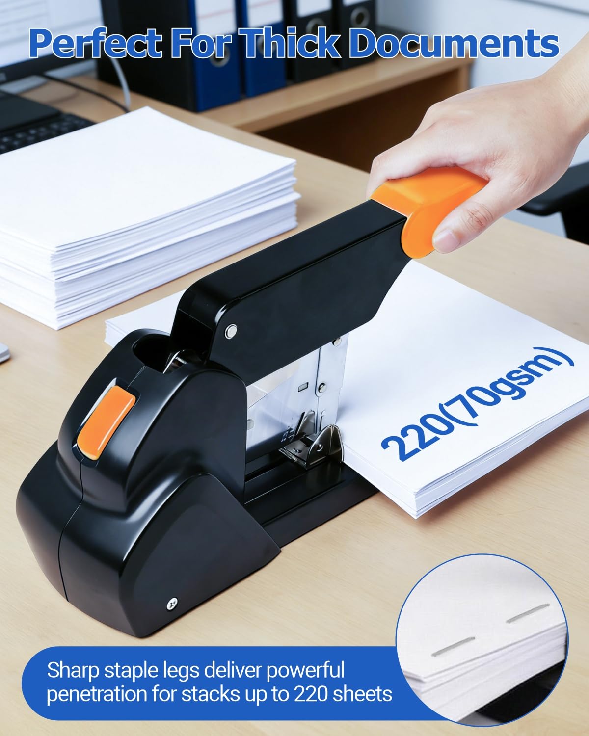 AFMAT Heavy Duty Staples 23/8-23/23, 7000 Pcs, High Carbon Steel Staple for Stapling Up to 220 Sheets(70gsm), Anti-Rust, Jam-Free, Staple Refills for Heavy Duty Stapler, Each Size 1000 Pcs (1 Box)