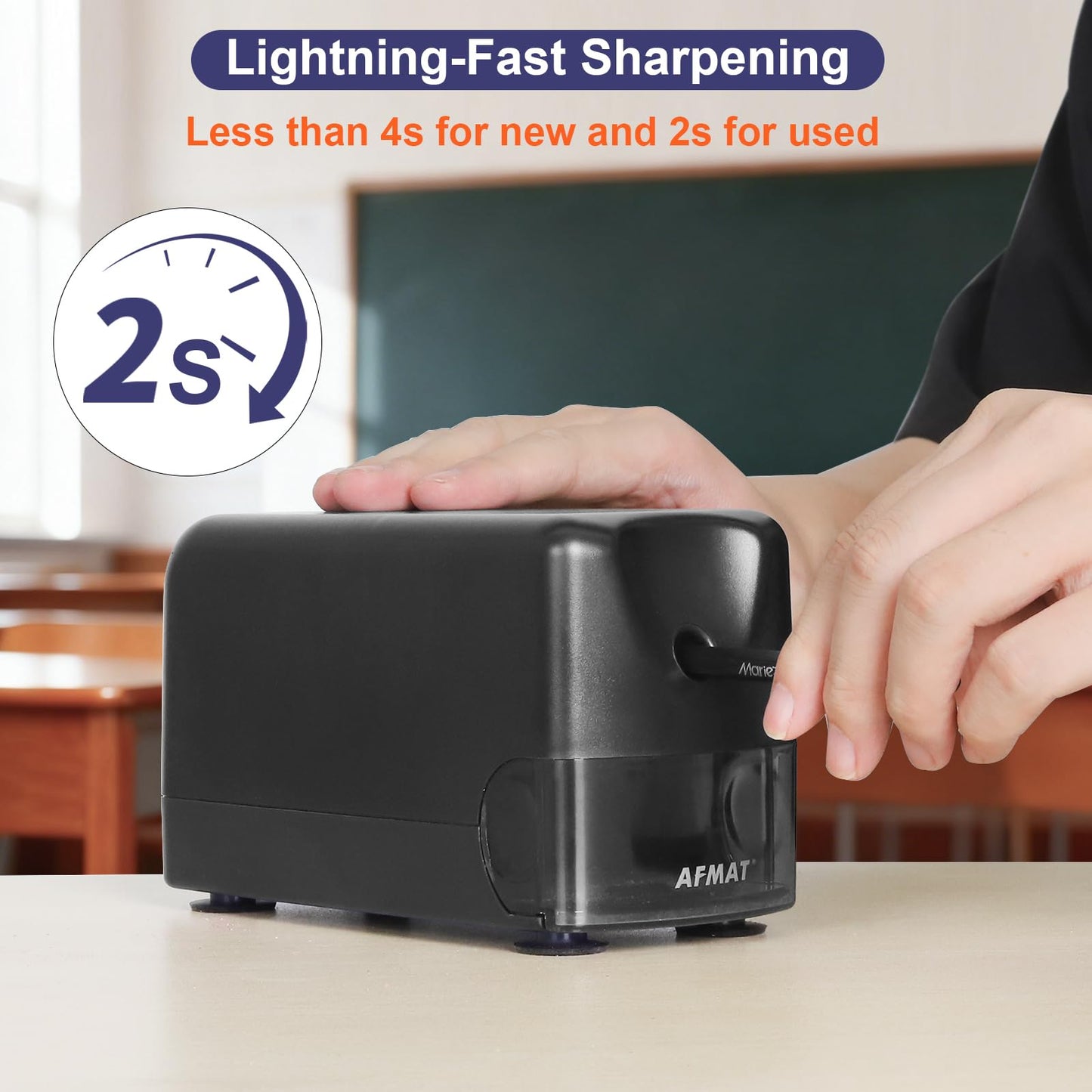 Rechargeable Classroom Electric Pencil Sharpener,PSD3BL