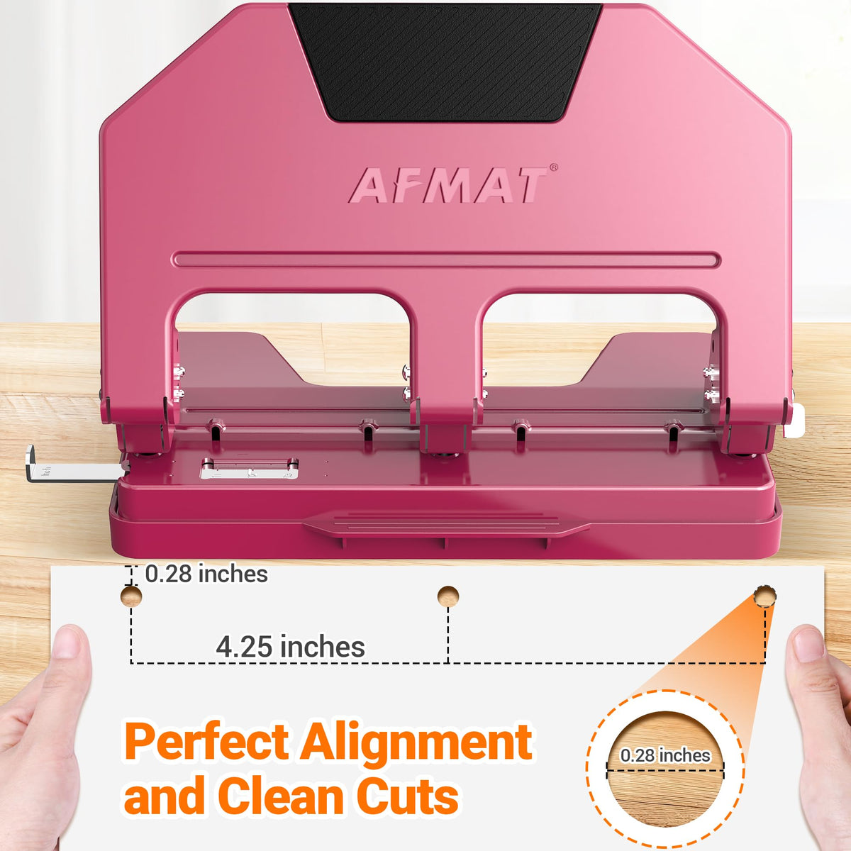 AFMAT 3 Hole Punch Heavy Duty, 9/32