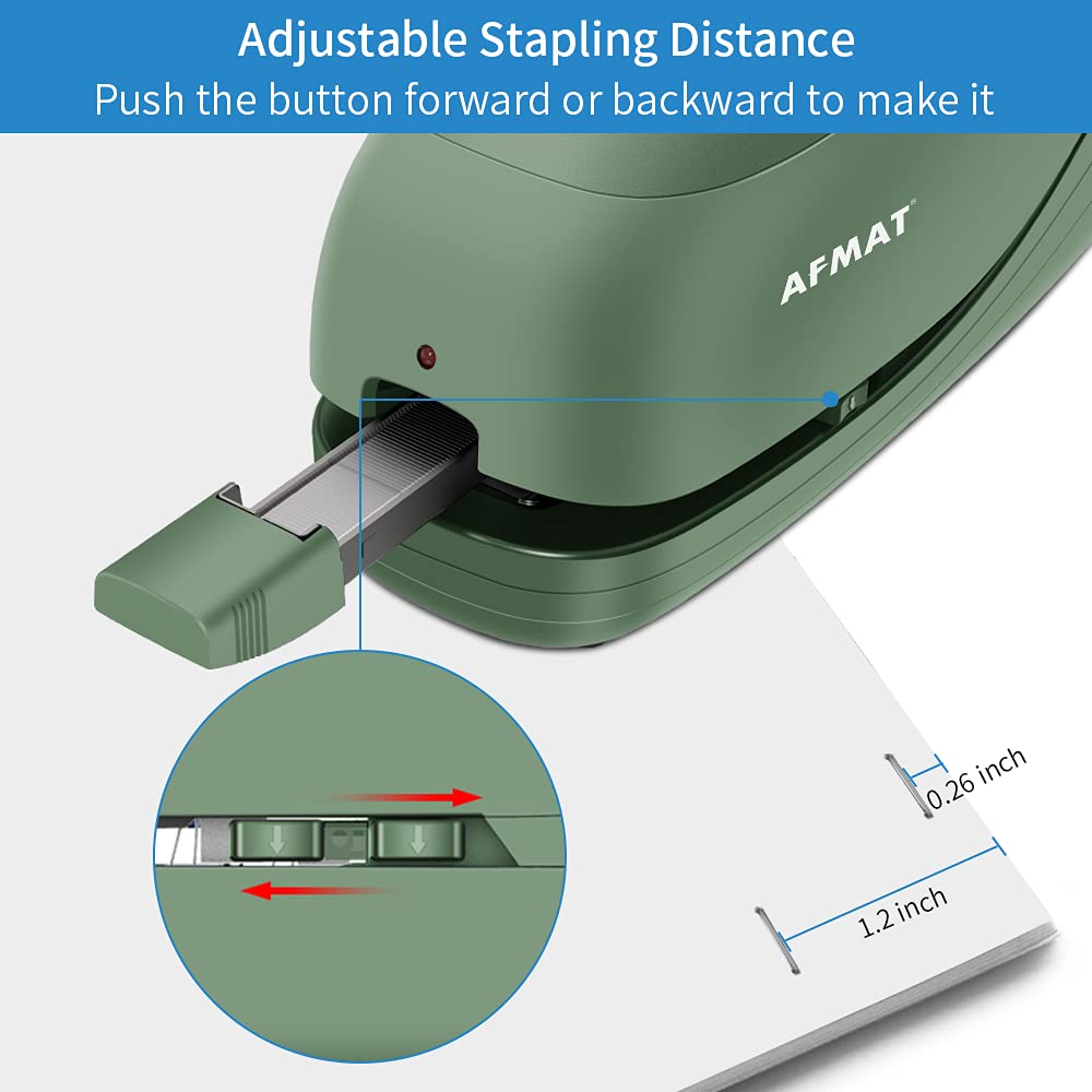 AFMAT ES03 Electric Stapler for Desk, Automatic Stapler Desktop, Office Staplers Electric, with Reload Reminder & Release Button, 25 Sheets Capacit,Black