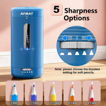 ✅Newest Model With Best Features✅Newly Upgraded Fully Automatic Rechargeable Electric Pencil Sharpener for 6-12mm No.2/Jumbo Pencils, 3X Longer Cutter Life, PSC2BS