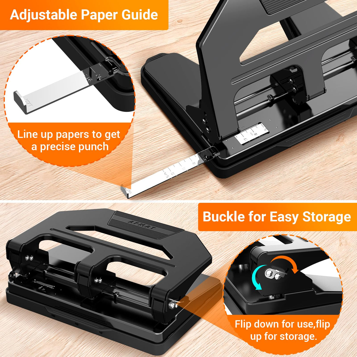AFMAT 3 Hole Punch Heavy Duty, 9/32