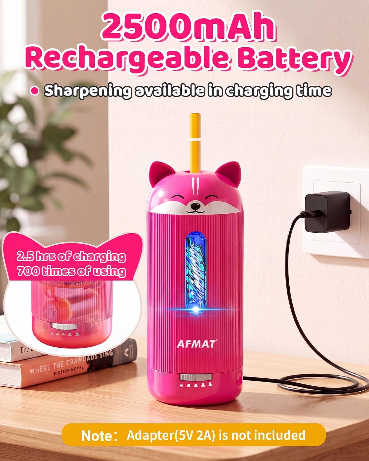 ✅Newest Model Best Features✅ AFMAT PSJ3 Electric Pencil Sharpener, Fully Automatic, for 6.5-12mm Pencils,PSJ3RR