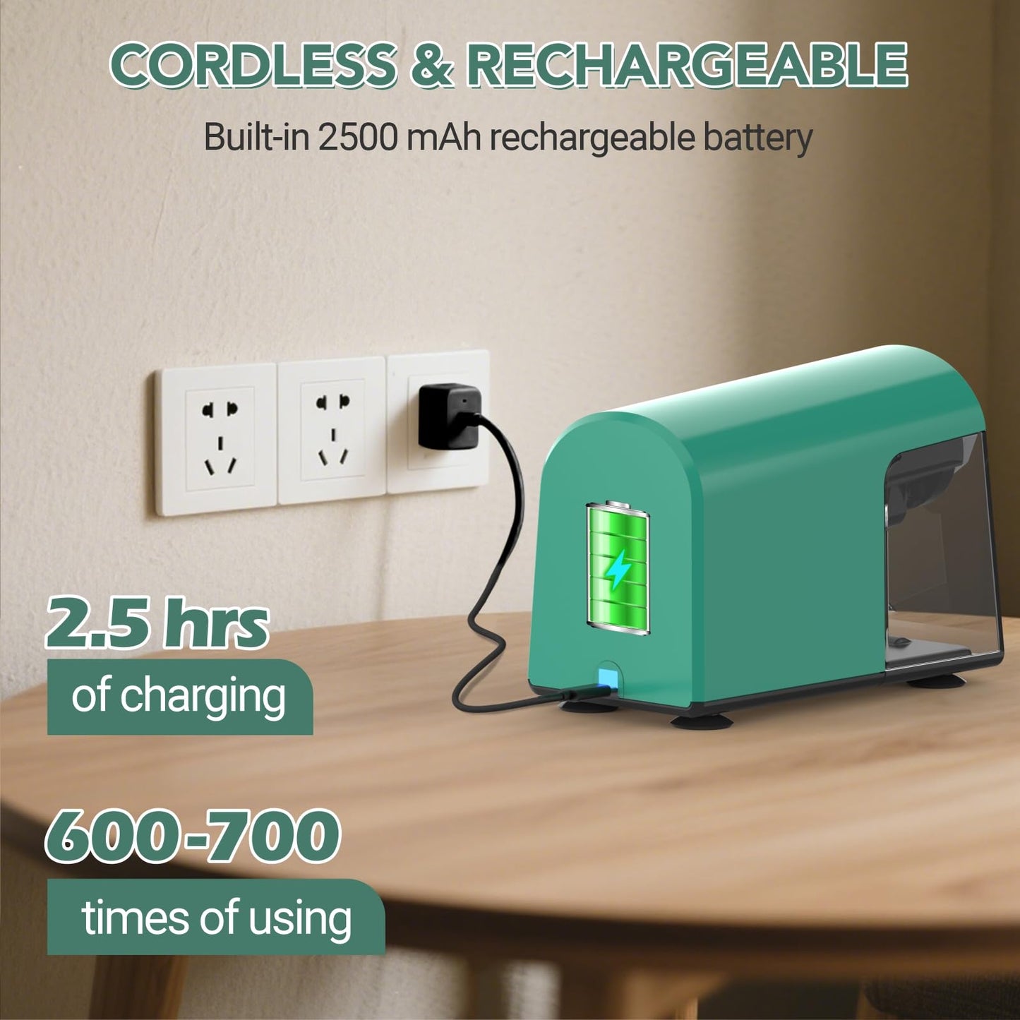 Rechargeable Classroom Electric Pencil Sharpener,PSD2GN