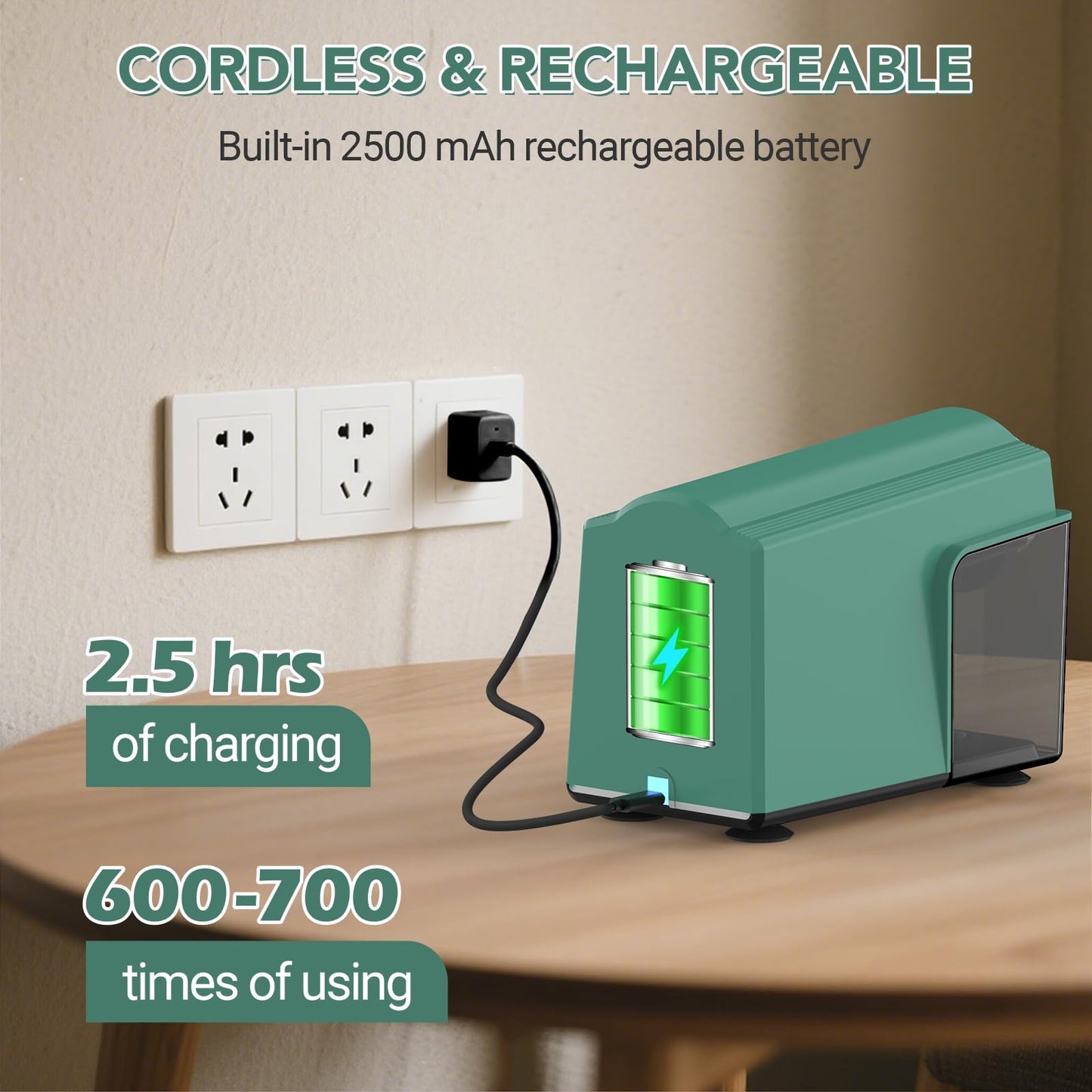 Rechargeable Classroom Electric Pencil Sharpener,PSD4RD