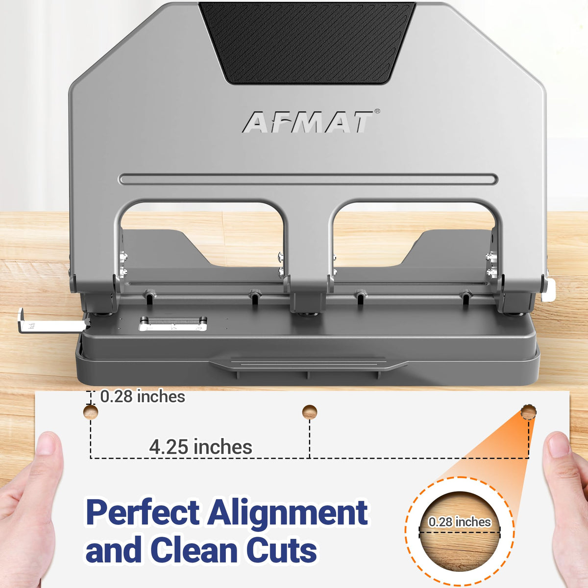 AFMAT 3 Hole Punch Heavy Duty, 9/32