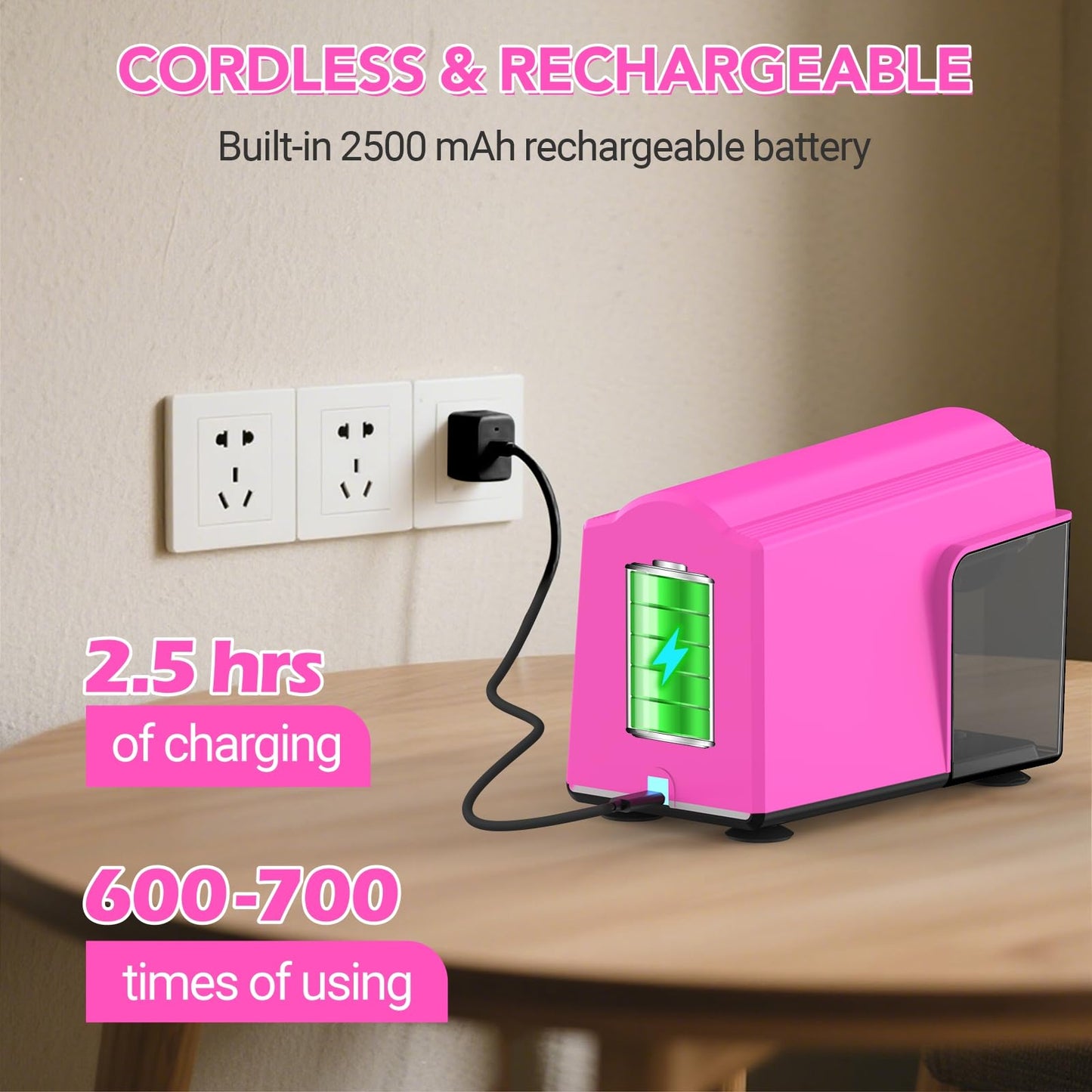 Rechargeable Classroom Electric Pencil Sharpener,PSD4RD