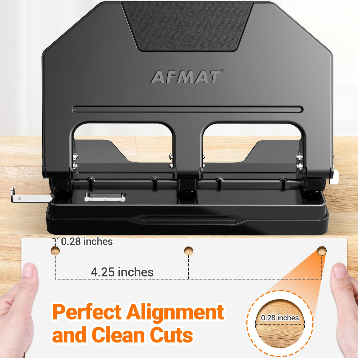 AFMAT 3 Hole Punch Heavy Duty, 9/32