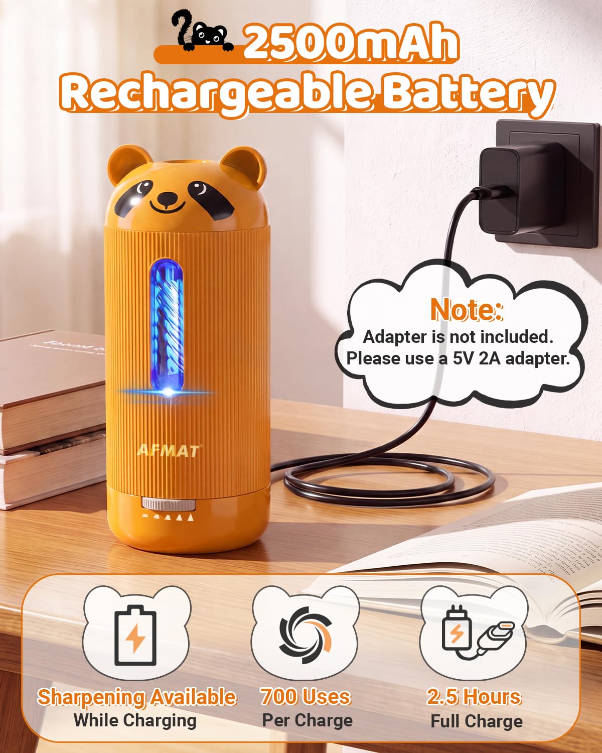 ✅Newest Model Best Features✅ AFMAT PSY3 Electric Pencil Sharpener, Fully Automatic, for 6.5-12mm Pencils,PSY3BN