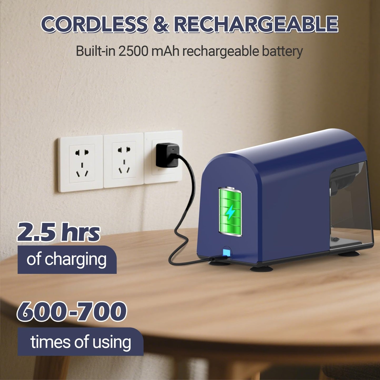 Rechargeable Classroom Electric Pencil Sharpener,PSD2BL
