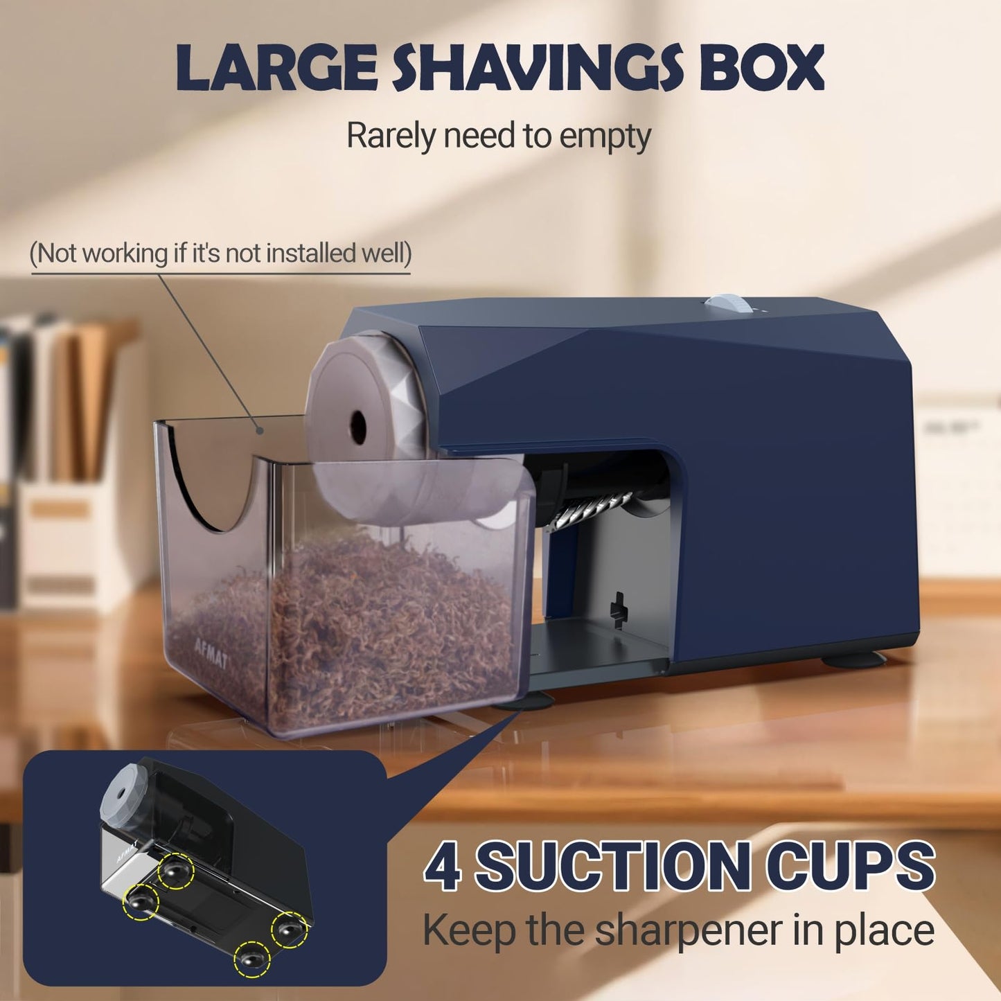 ✅Newest Model With Best Features✅Newly Upgraded Fully Automatic Electric Pencil Sharpener for 6.5-10.5mm No.2/Jumbo/Colored Pencils,3X Longer Cutter Life,PSC4BL